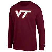 Virginia Tech Champion Giant Logo Long Sleeve Tee