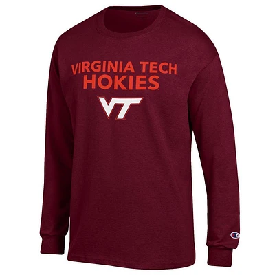 Virginia Tech Champion Straight Stack Long Sleeve Tee