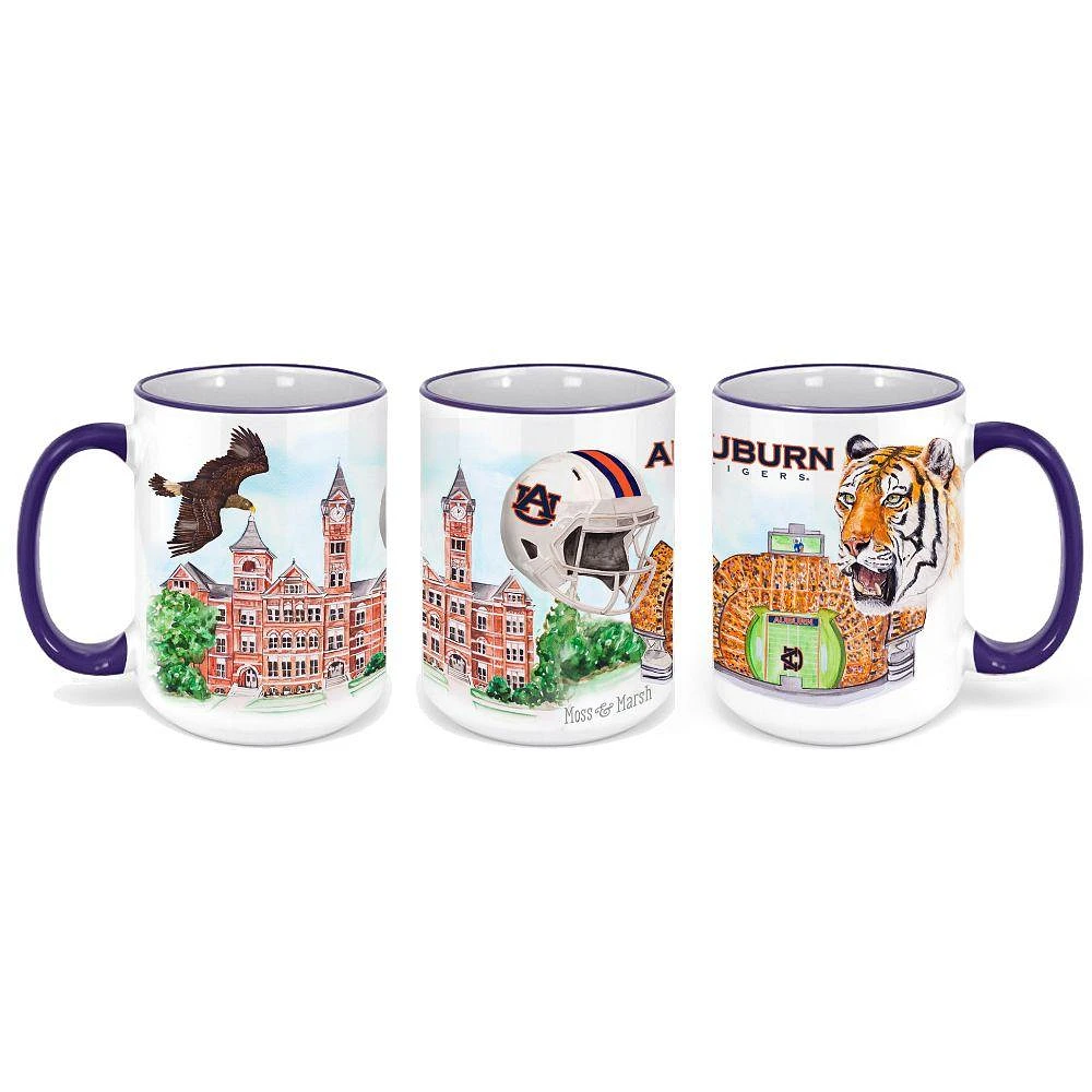 Auburn 15 Oz Watercolor Ceramic Mug