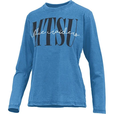 MTSU Pressbox Coral Vintage Wash Long Sleeve Tee