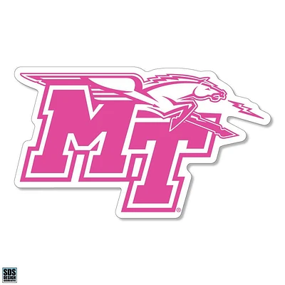 MTSU Decal Pink MT Mascot Logo 3