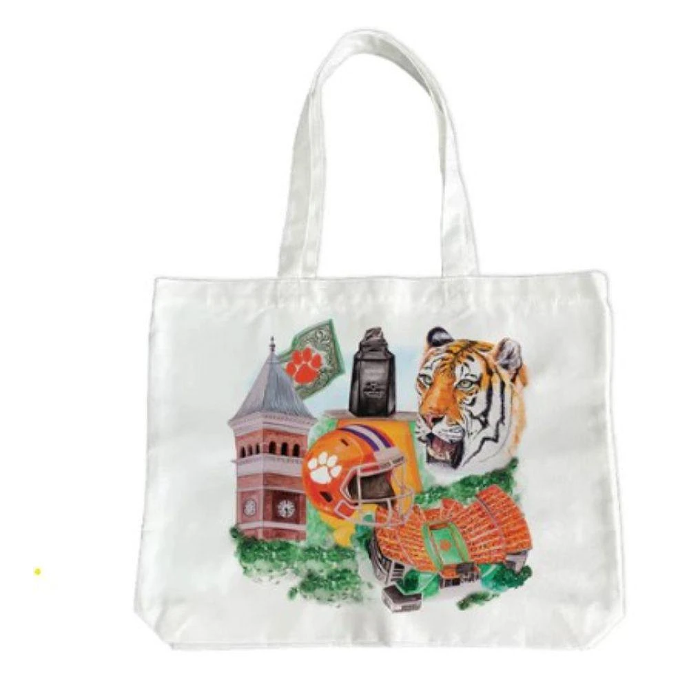 Clemson Watercolor Tote Bag