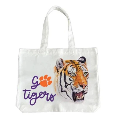 Clemson Mascot Watercolor Tote Bag