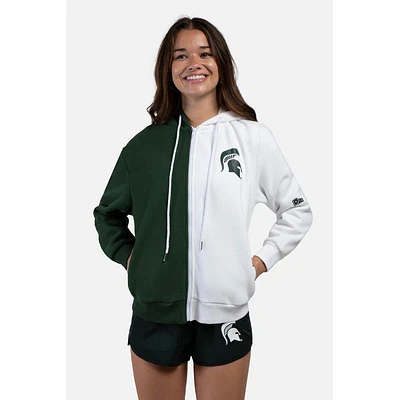 Michigan State Hype And Vice Color Block Zip Up Hoodie