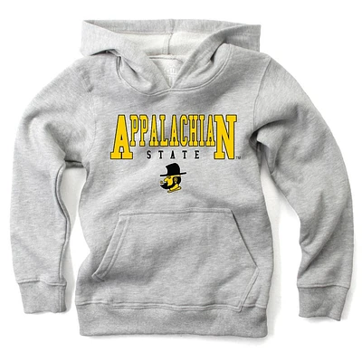 App State Wes and Willy Kids Stacked Logos Fleece Hoody