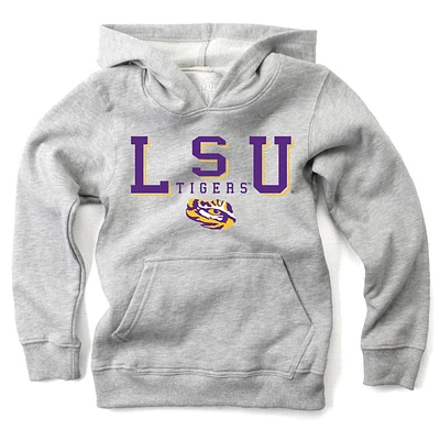 LSU Wes and Willy Kids Stacked Logos Fleece Hoody