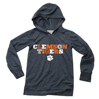 Clemson Wes and Willy Kids Triblend Drop Tail Hoodie