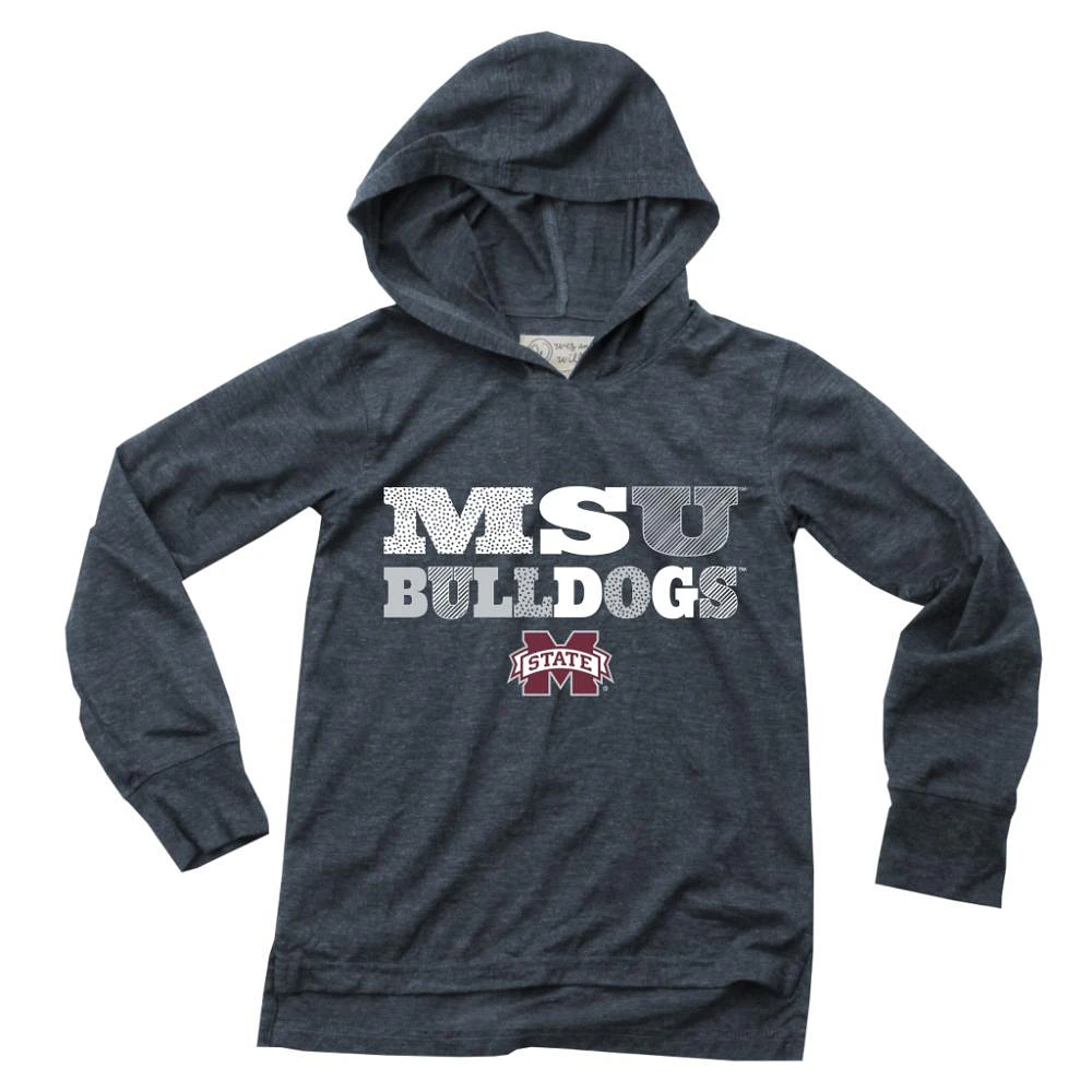 Mississippi State Wes and Willy Kids Triblend Drop Tail Hoodie