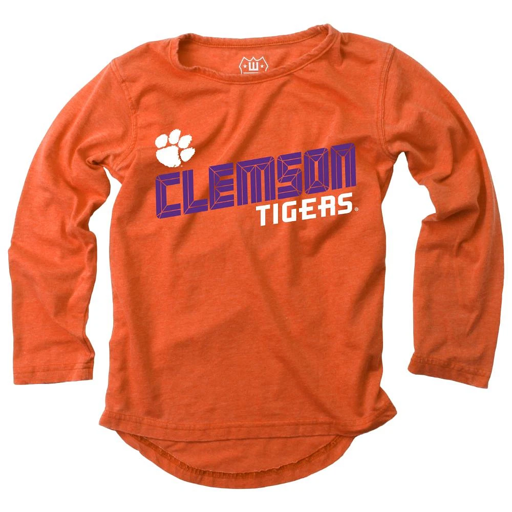 Clemson Wes and Willy Kids High-Lo Burn Out Tee