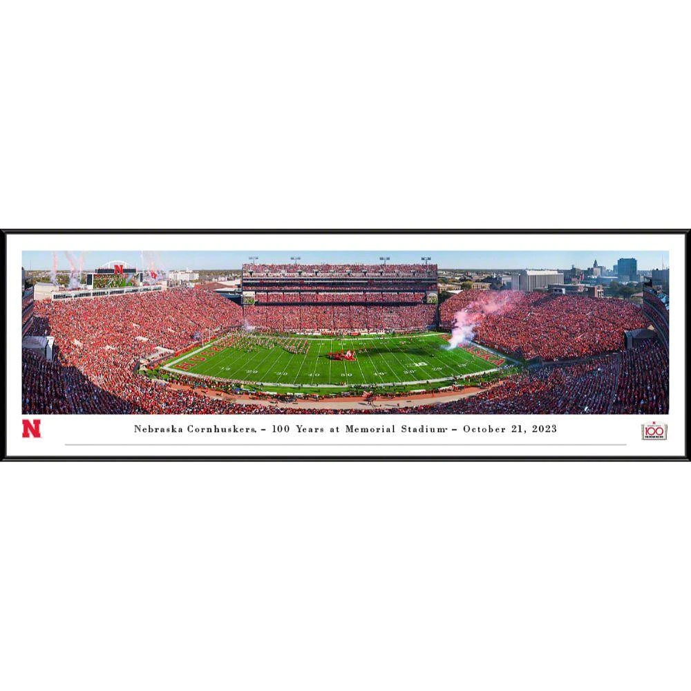 Nebraska Football 100 Years at Memorial Stadium Framed 13.5