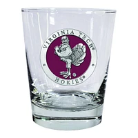 Virginia Tech Hokiebird Rocks Glass