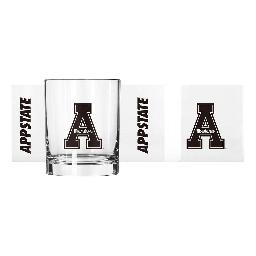 App State 14 Oz Gameday Rocks Glass