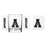 App State 14 Oz Gameday Rocks Glass