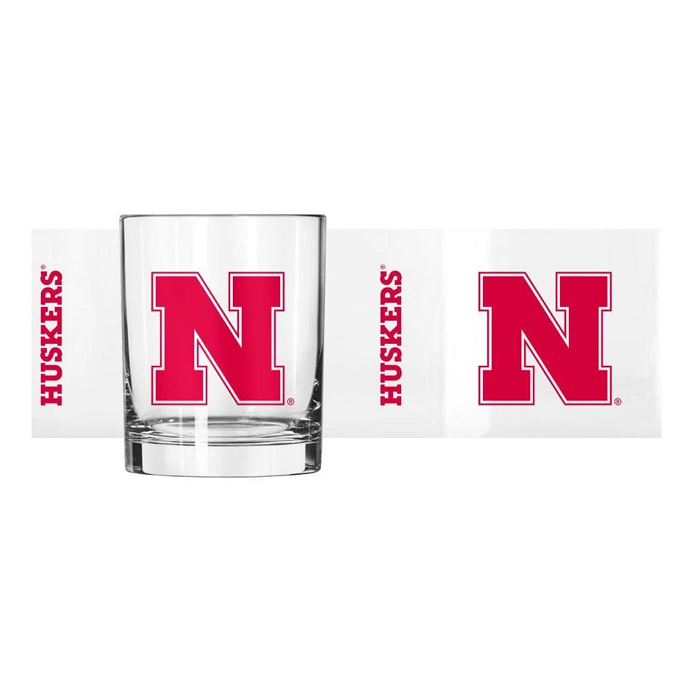 Nebraska 14 Oz Campus Rocks Glass