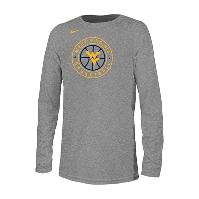 West Virginia Nike YOUTH Legend Basketball Medallion Long Sleeve Tee