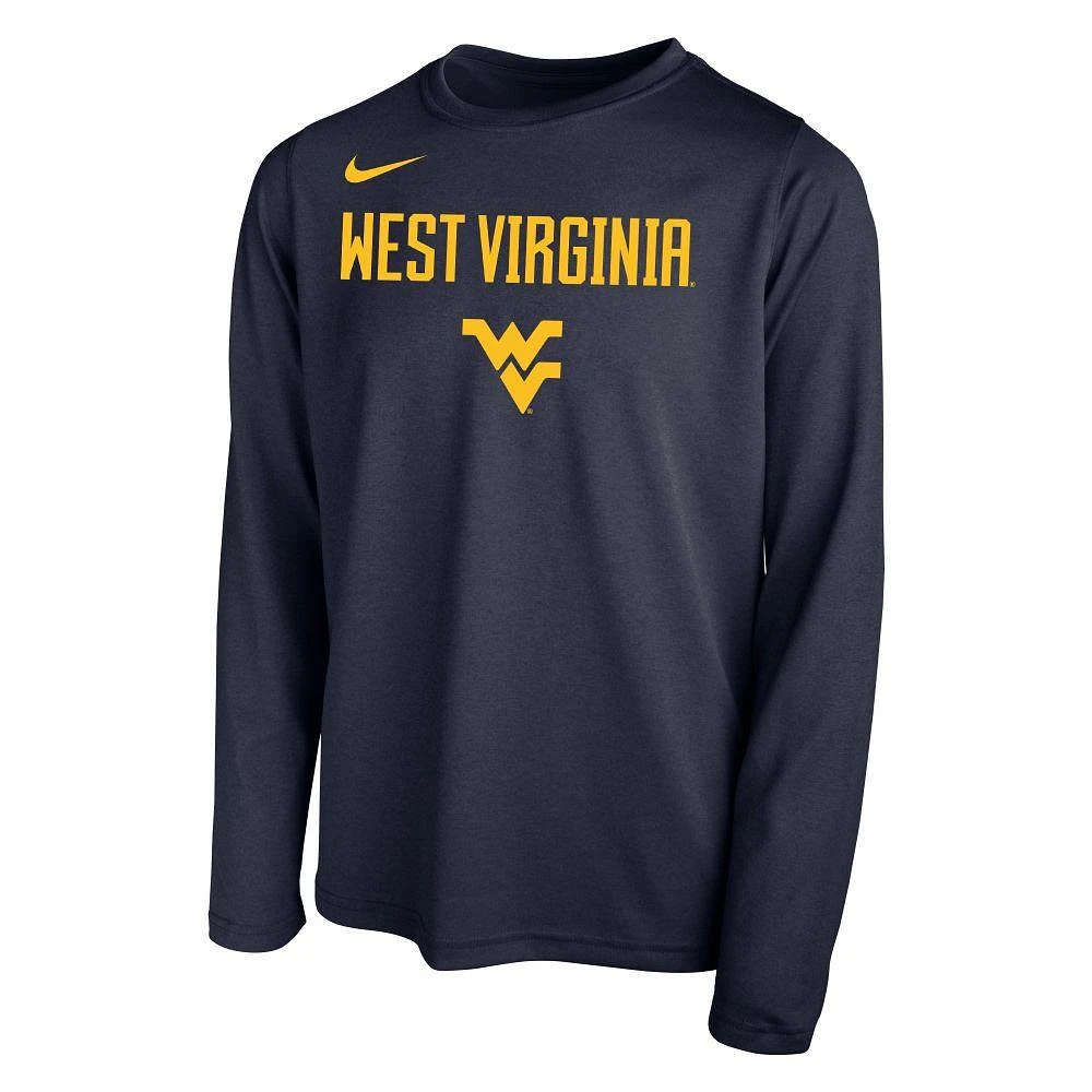 West Virginia Nike YOUTH Legend Long Sleeve Tee