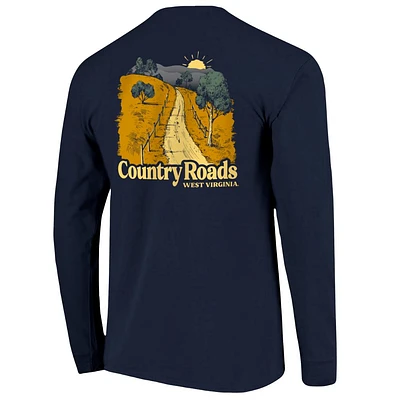 West Virginia Country Roads Comfort Colors Long Sleeve Tee