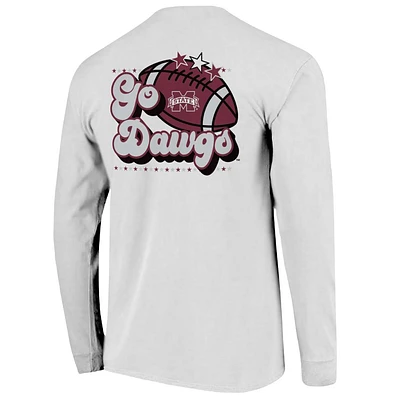 Mississippi State Retro Football Stars Long Sleeve Comfort Colors Tee