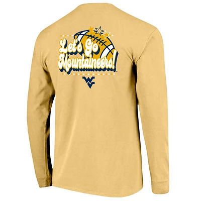 West Virginia Retro Football Stars Long Sleeve Comfort Colors Tee