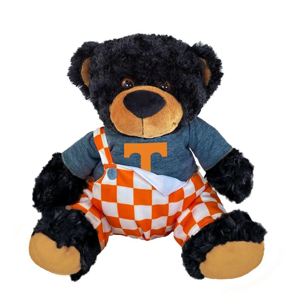 Tennessee 10 Inch Bear Plush with Checkerboard Overalls