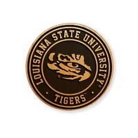 LSU Timeless Etchings Round Wood Etched Magnet