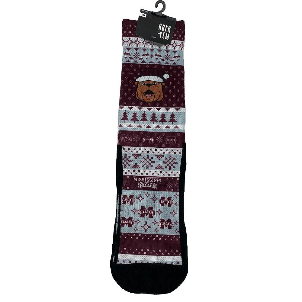 Mississippi State Rock 'Em Bully Sweater Claus Socks