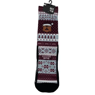 Mississippi State Rock 'Em Bully Sweater Claus Socks