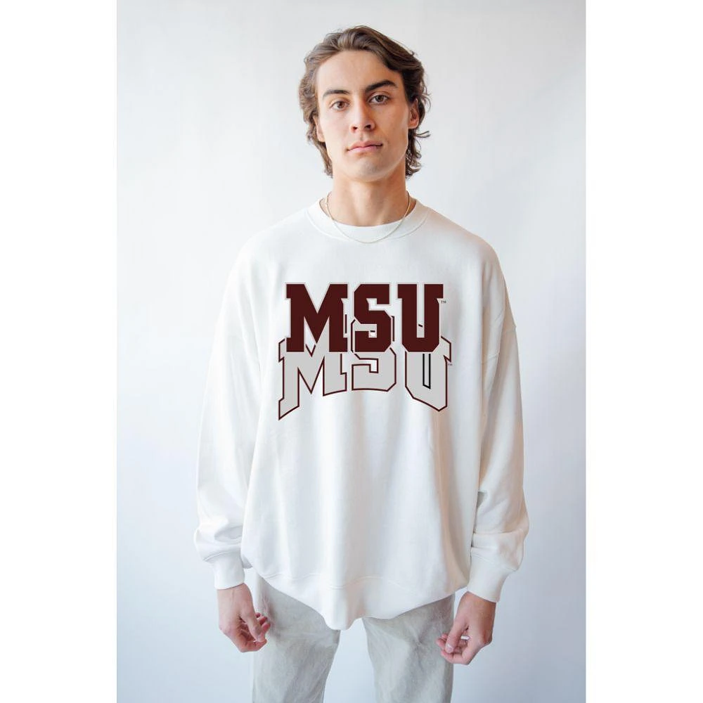 Mississippi State Gameday Social Stokes Stacked Varsity Fleece Crew