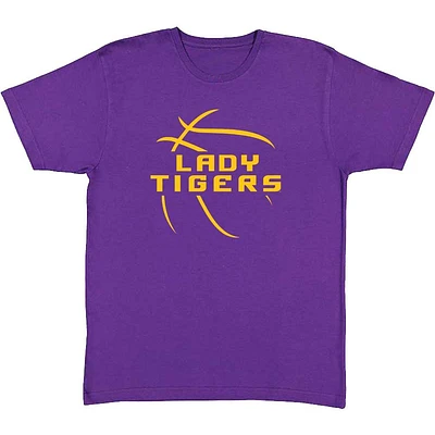 LSU Bayou Apparel Lady Tigers Basketball Outline Tee