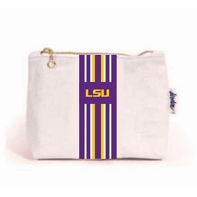 LSU Stripe Canvas Pouch