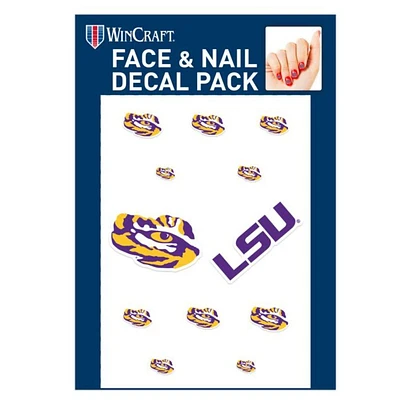 LSU Face and Nail Decal Pack