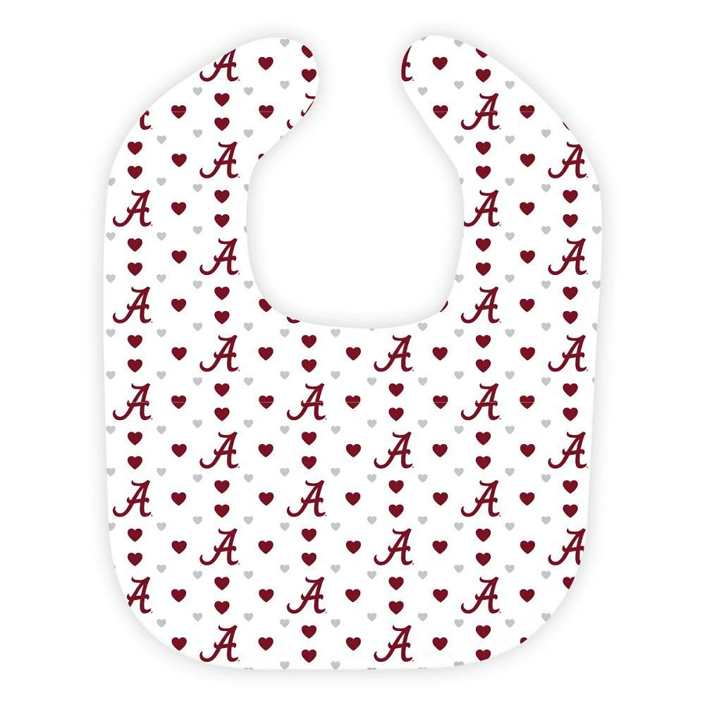 Alabama Wee Ones Heart Print Soft Bib