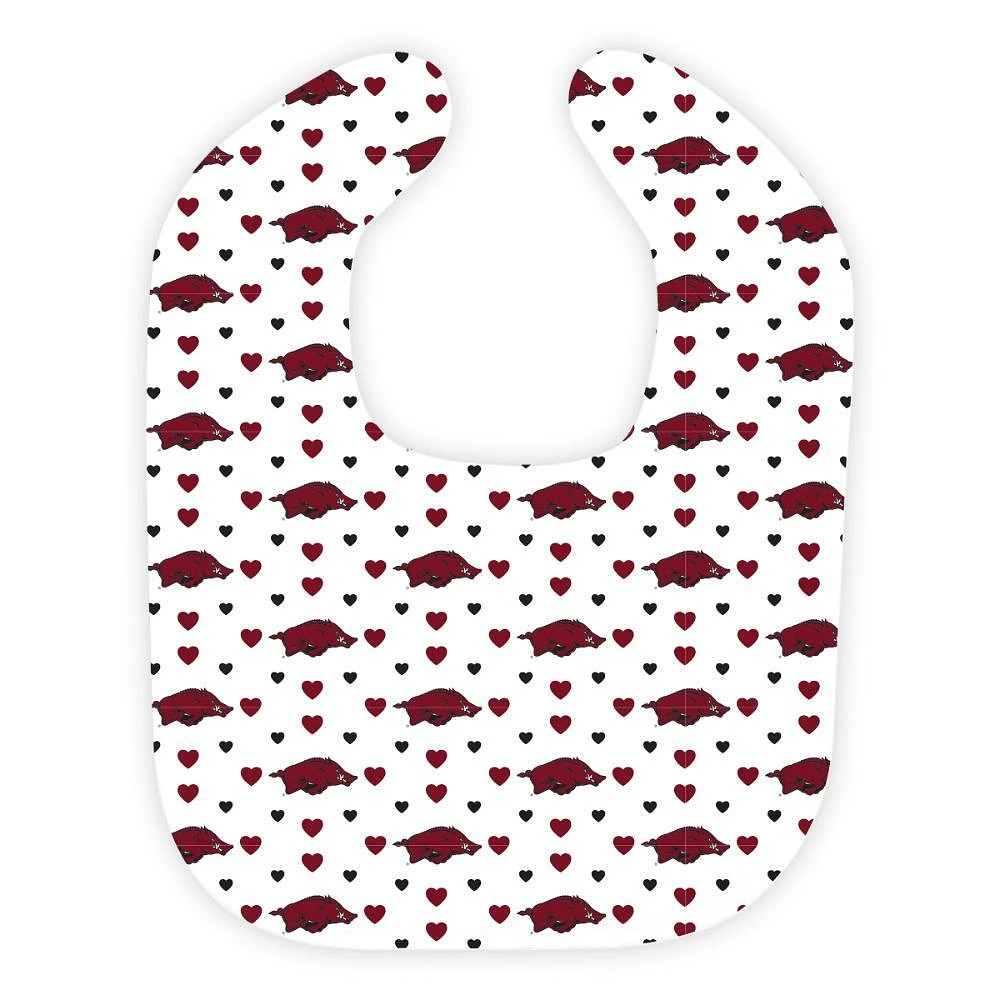 Arkansas Wee Ones Heart Print Soft Bib