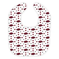 Arkansas Wee Ones Heart Print Soft Bib