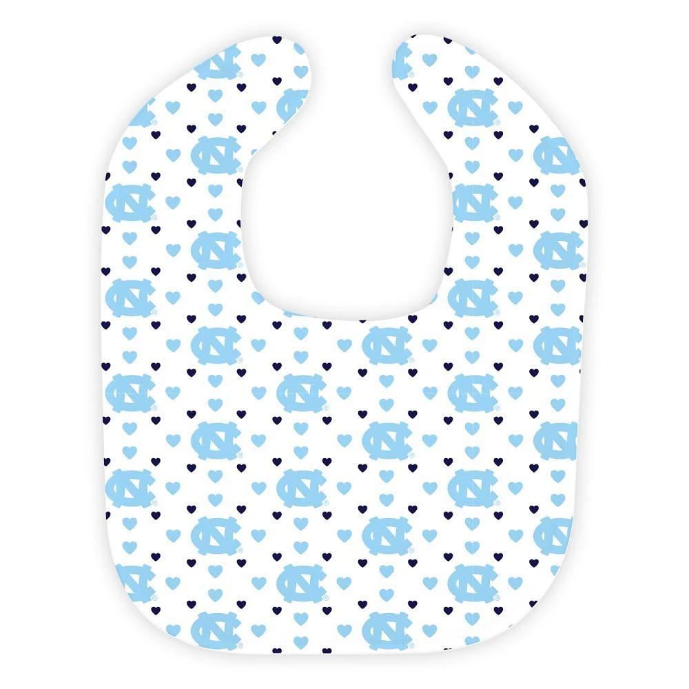 Carolina Wee Ones Heart Print Soft Bib