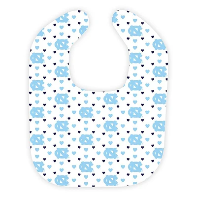 Carolina Wee Ones Heart Print Soft Bib