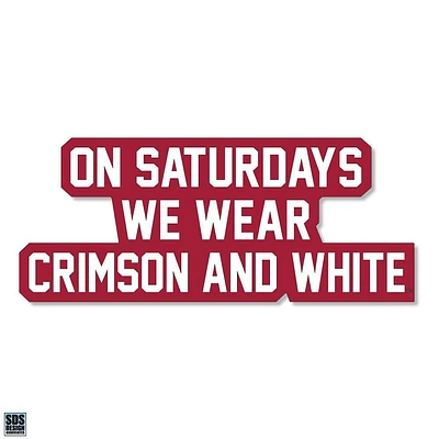 Alabama 3.25 Inch On Saturdays Wear Rugged Sticker Decal