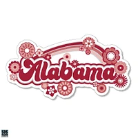 Alabama 3.25 Inch Rainbow Flowers Rugged Sticker Decal