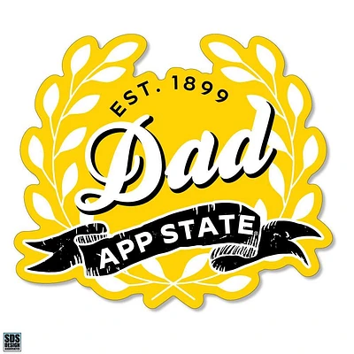 App State 3.25 Inch Dad Leaves Rugged Sticker Decal
