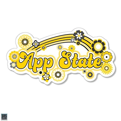 App State 3.25 Inch Rainbow Flowers Rugged Sticker Decal