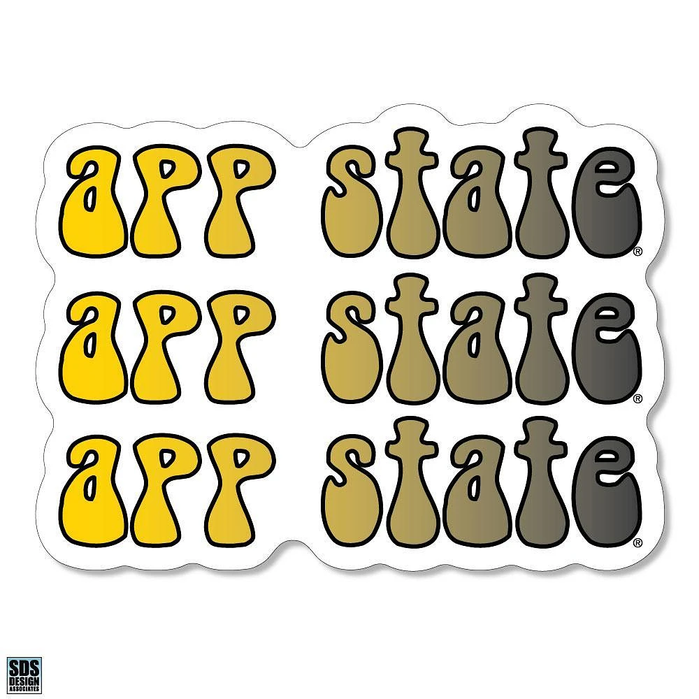 App State 3.25 Inch Retro Fade Rugged Sticker Decal