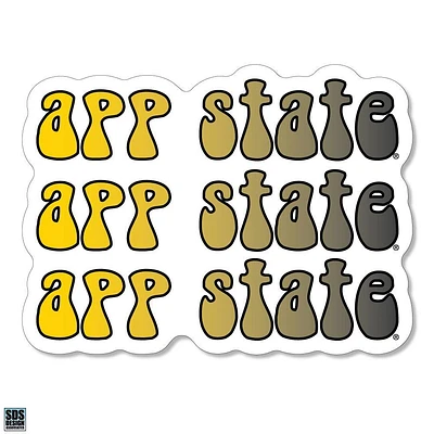 App State 3.25 Inch Retro Fade Rugged Sticker Decal