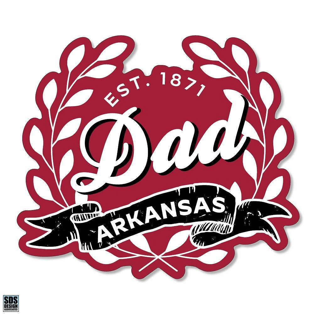 Arkansas 3.25 Inch Dad Leaves Rugged Sticker Decal