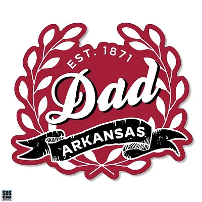 Arkansas 3.25 Inch Dad Leaves Rugged Sticker Decal