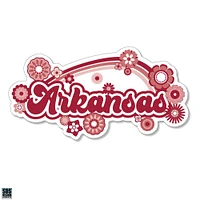 Arkansas 3.25 Inch Rainbow Flowers Rugged Sticker Decal