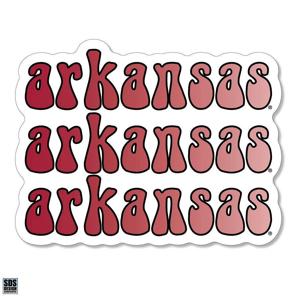 Arkansas 3.25 Inch Retro Fade Rugged Sticker Decal