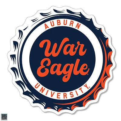 Auburn 3.25 Inch Bottle Cap Rugged Sticker Decal