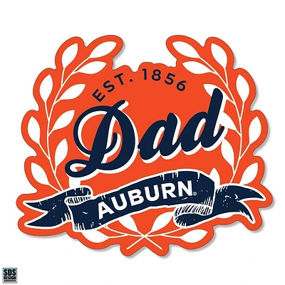 Auburn 3.25 Inch Dad Leaves Rugged Sticker Decal