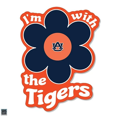 Auburn 3.25 Inch I'm with Flower Rugged Sticker Decal