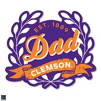 Clemson 3.25 Inch Dad Leaves Rugged Sticker Decal